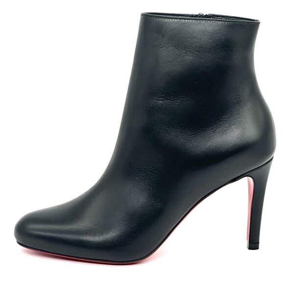 Christian Louboutin PUMPPIE BOOTY 85 Leather Ankle Boots Heels Black - Picture 6 of 15